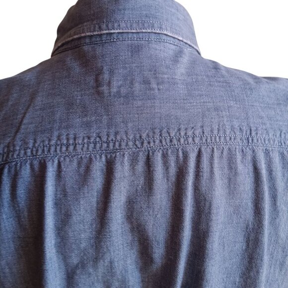 Vintage 1990's Chambray Denim Arrow Work Shirt Mens Medium - Picture 6 of 7